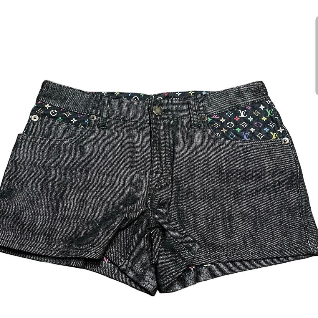 ルイヴィトン　LOUIS VUITTON ブラックデニム　ショートパンツ可愛い