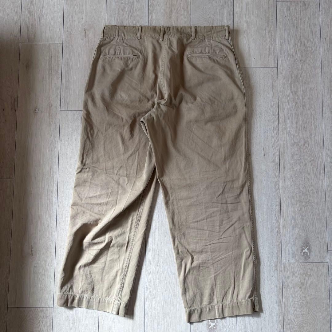 40s USARMY M-45 45カーキ チノ W36L29 両玉縁 巻縫い