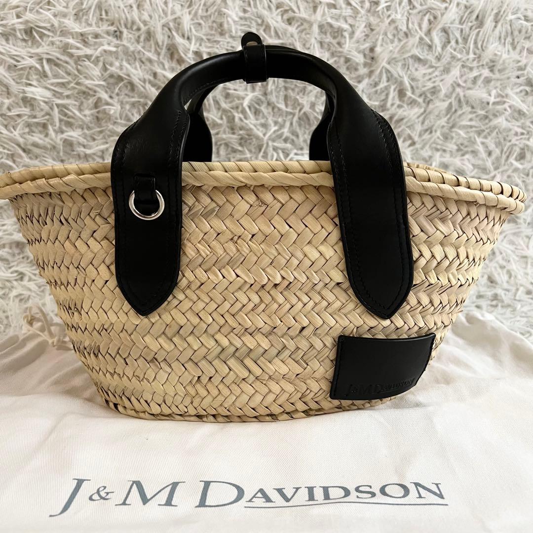 ほぼ未使用 23ss J&M DAVIDSON レザー ブラック かごバッグS