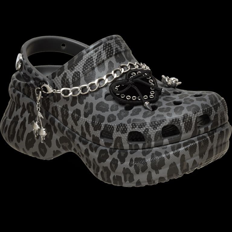 ヒョウ柄 クロッグサンダル チェーン付きクロックス