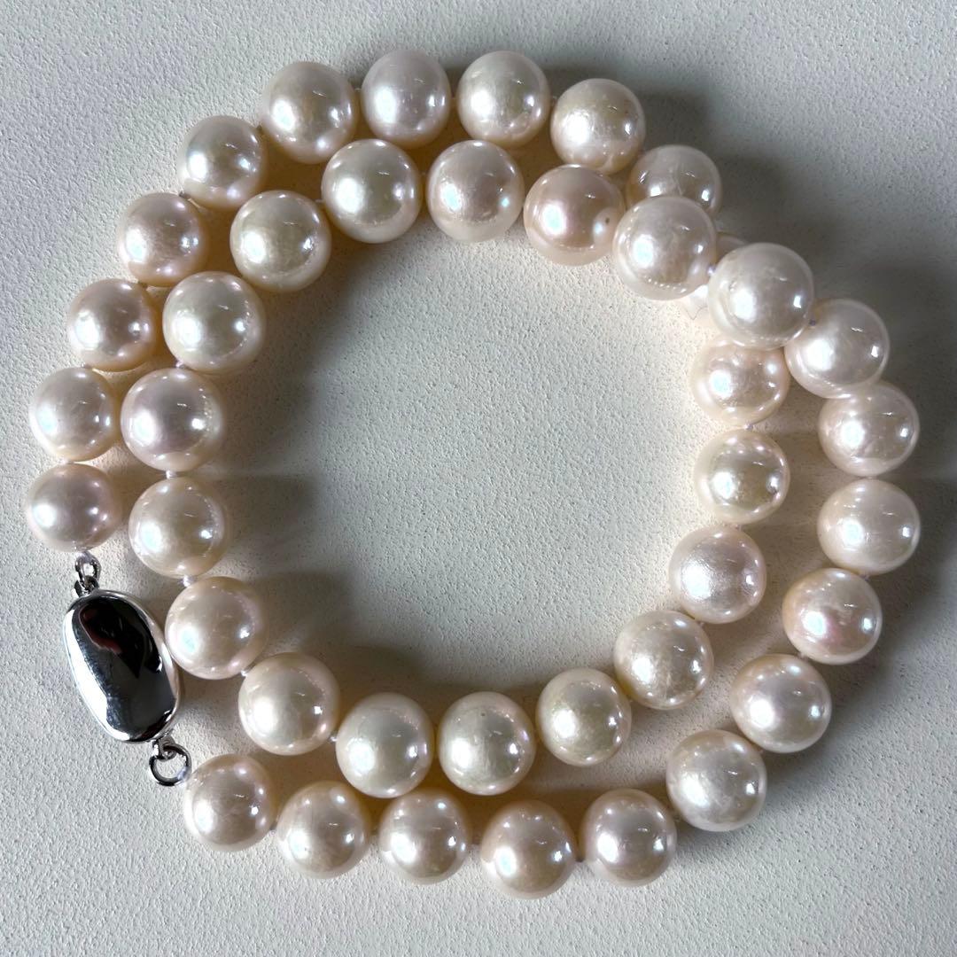 テリ強◆大珠◆本真珠 9.1-10.2㎜ ネックレス 925刻印