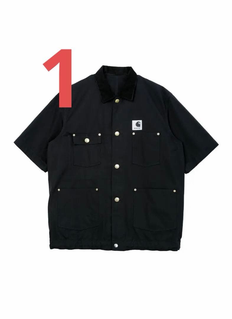 sacai Carhartt WIP Duck Shirt ブラック 1