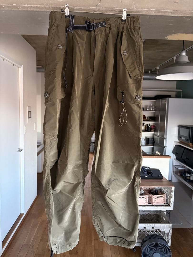 and Wander アンドワンダー オーバーサイズカーゴパンツ L