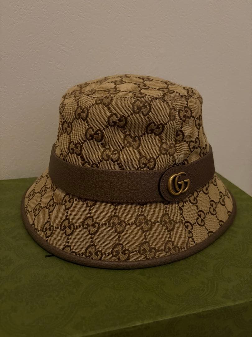 GUCCI GGキャンバス フェドラハット M58cm ￼