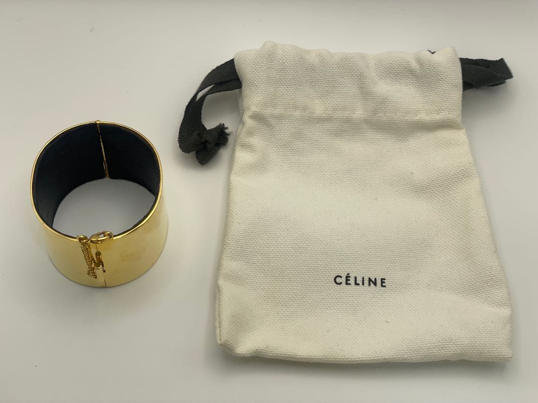CELINE セリーヌ マンシェット バングル ゴールド 外箱 袋 証明書付き