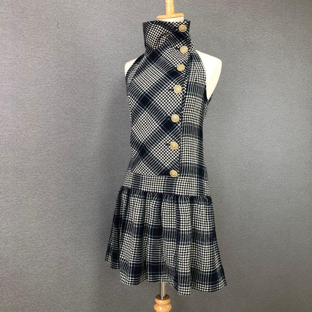 Vivienne Westwood チェック柄 ノースリーブ ミニワンピース