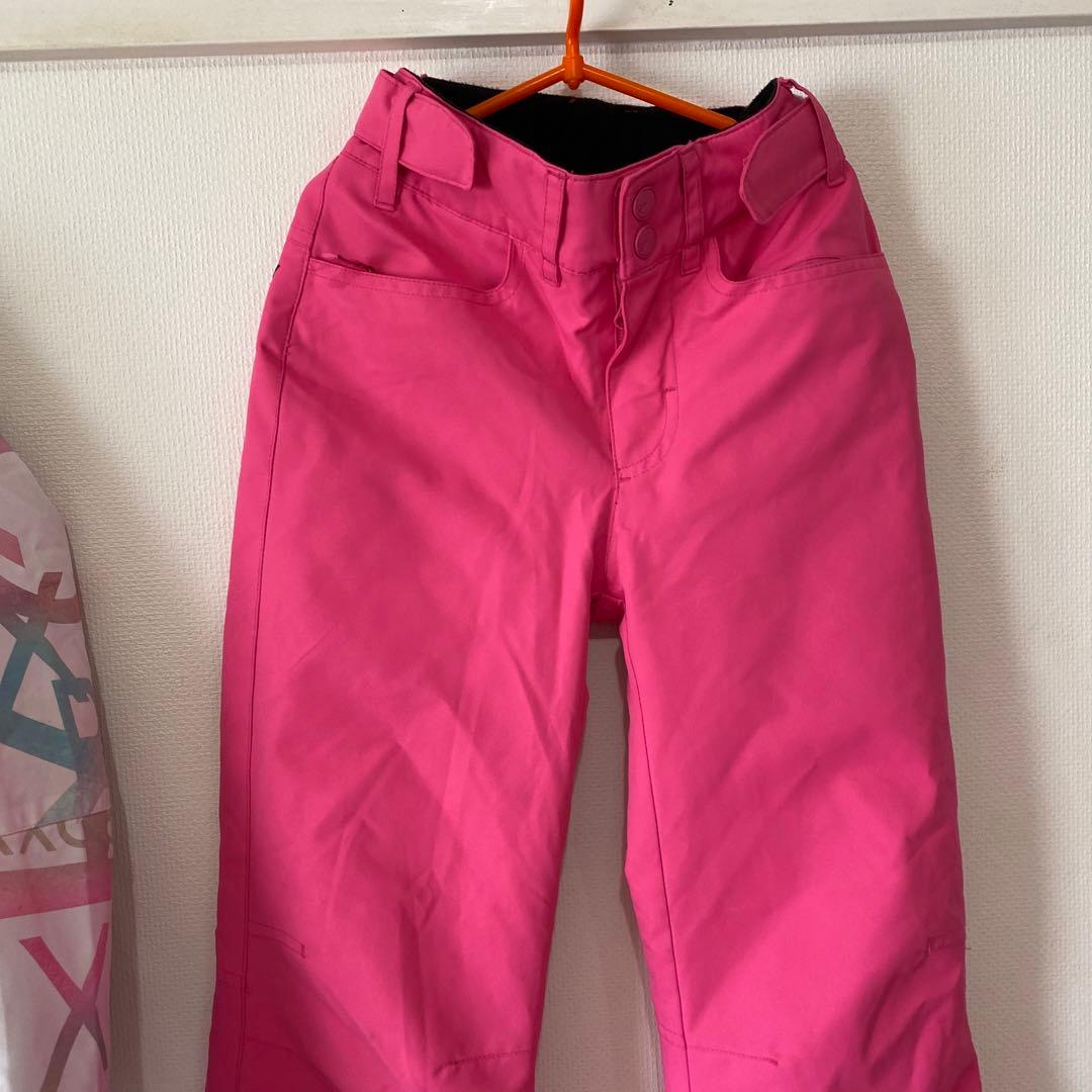 ROXY 子供用 キッズ140スノーボードウェアピンクスキー10M セットアップ