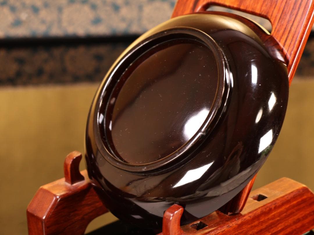 BK415　時代輪島塗　竹鶏図金蒔絵　吸物鶏　二客　木製　茶道具 懐石 会席