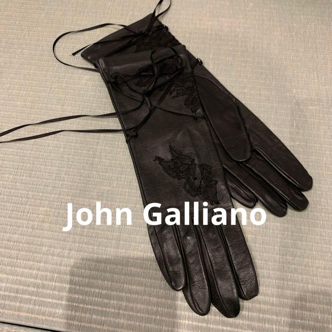 John Galliano ブラック手袋 サイズ7