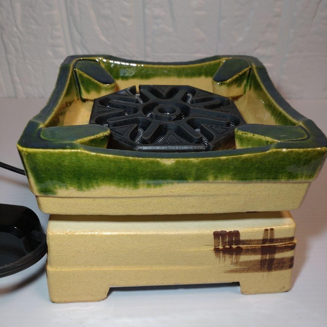 野々田商店　陶器 織部焼卓上電気火鉢 / ミニコンロ