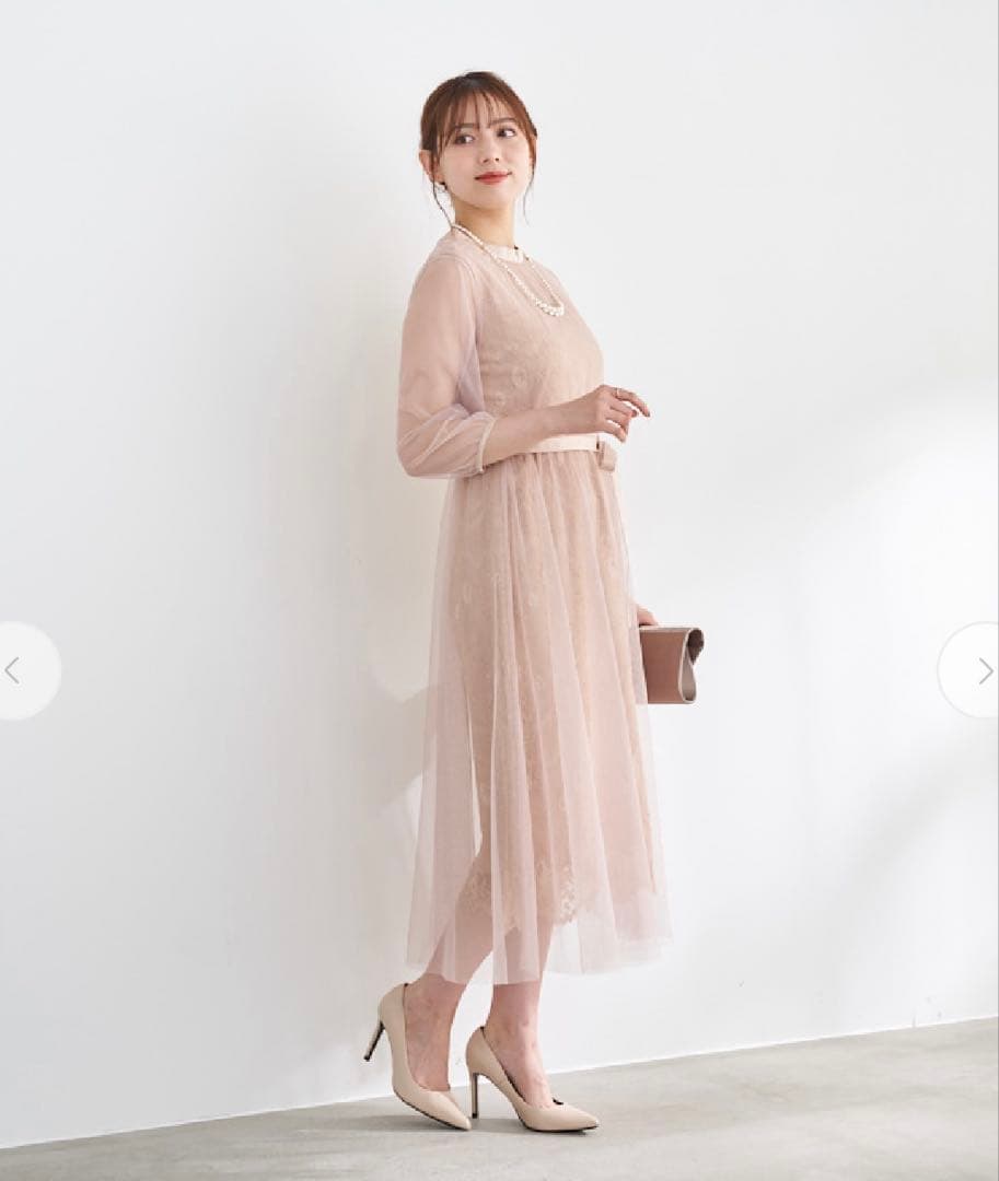 stola. オケージョンドレス レース＆チュール重ねドレス