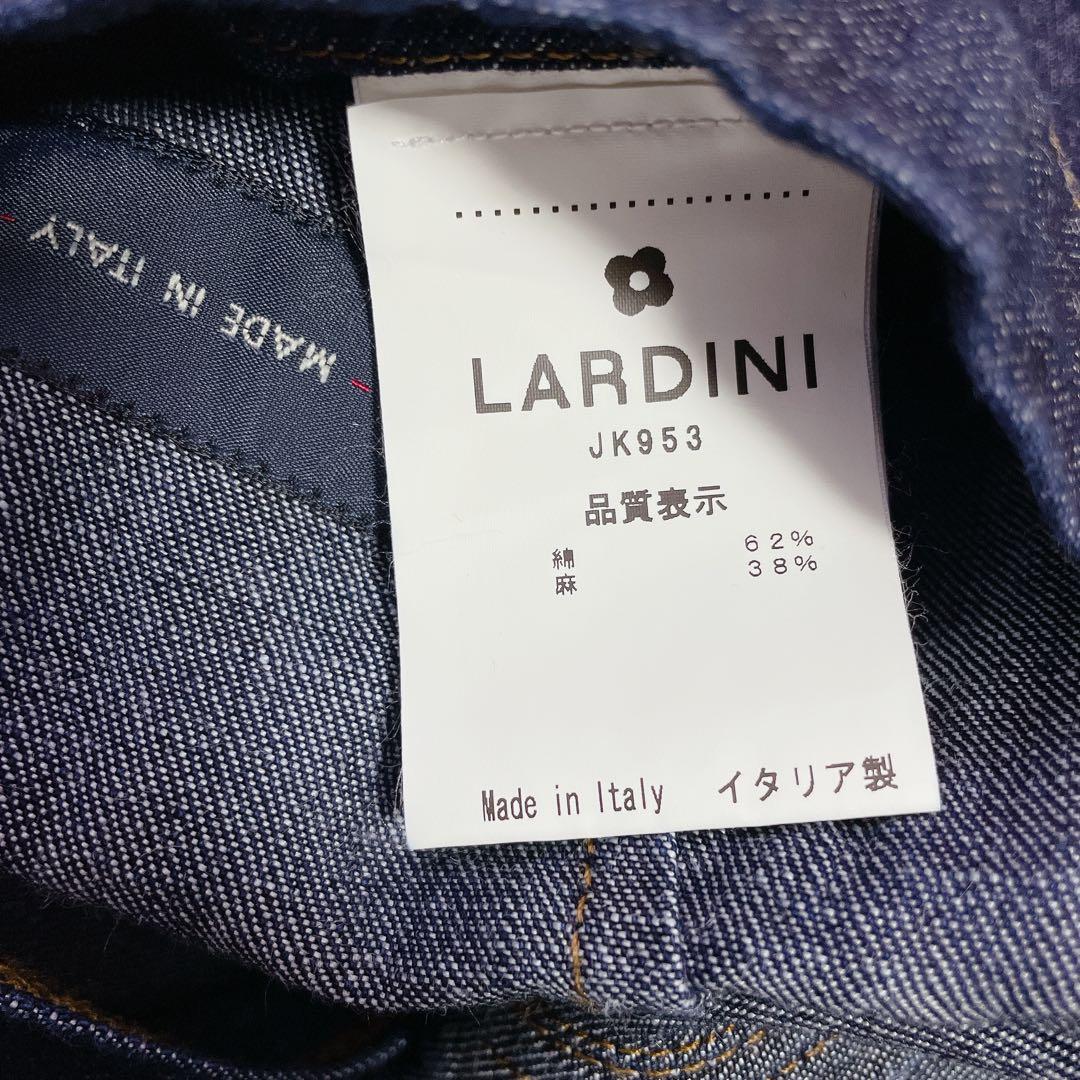 美品　ラルディーニ　ダブル仕立て　デニム生地テーラードジャケット　ブルー　48