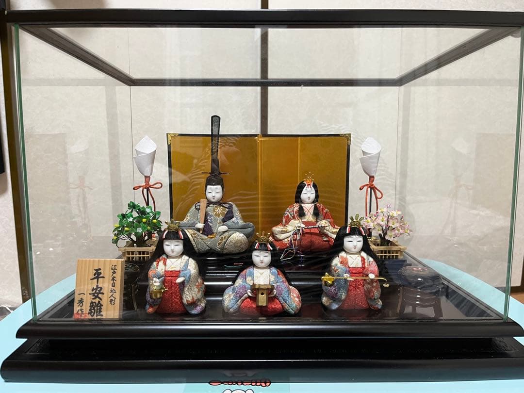 雛人形　ケース付き　木村一秀作　木目込雛人形 5体セット