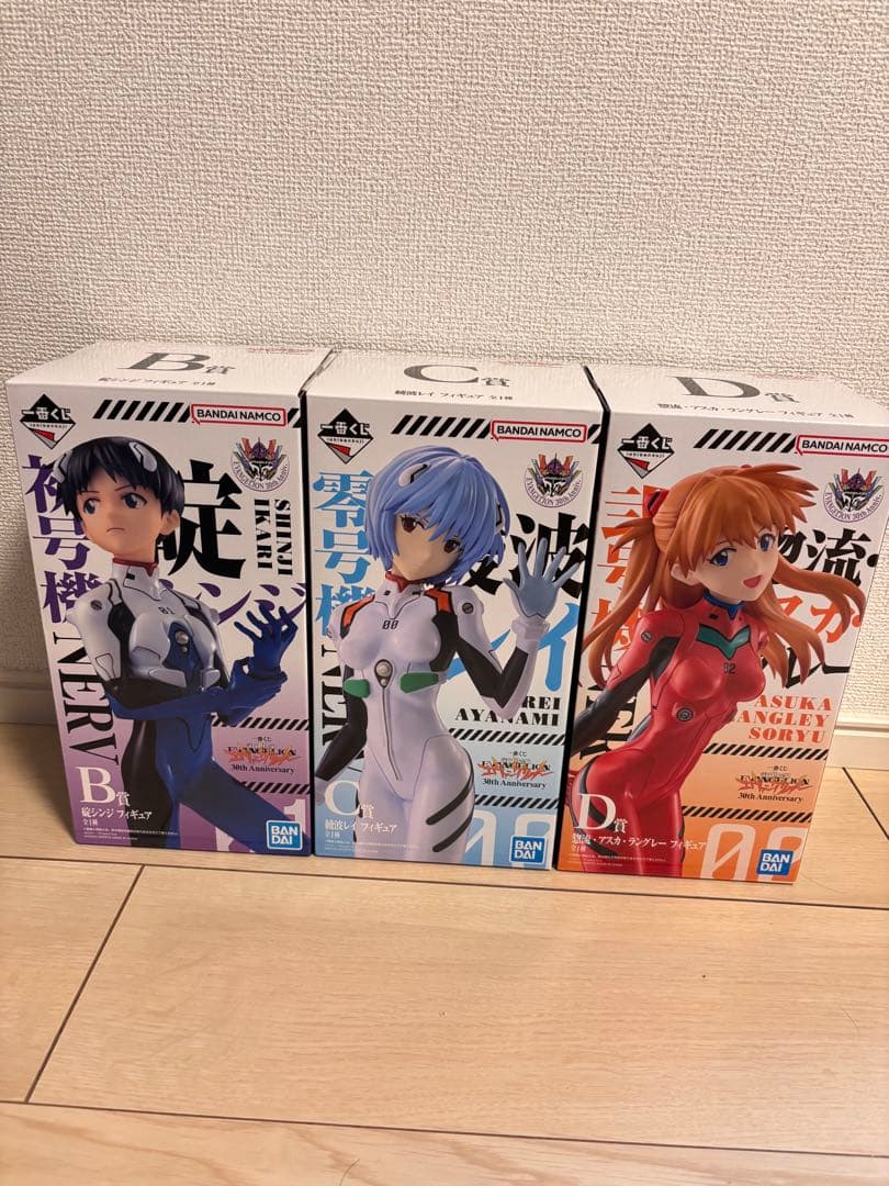 一番くじ　新世紀エヴァンゲリオン　Ｂ賞　Ｃ賞　Ｄ賞　フィギュア　３種類セット