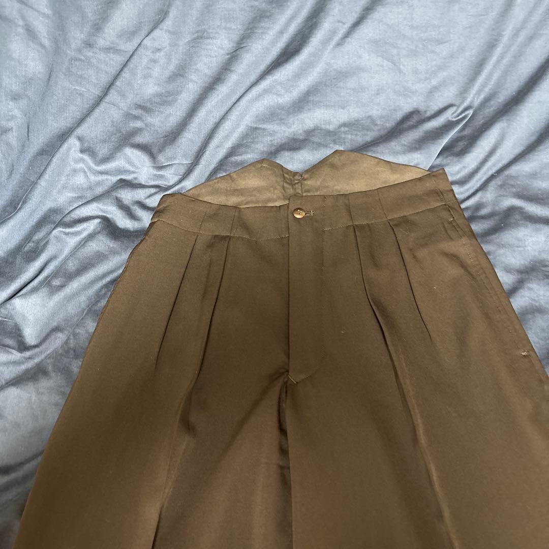 Yohji Yamamoto POUR HOMME ウールタックパンツバックル付