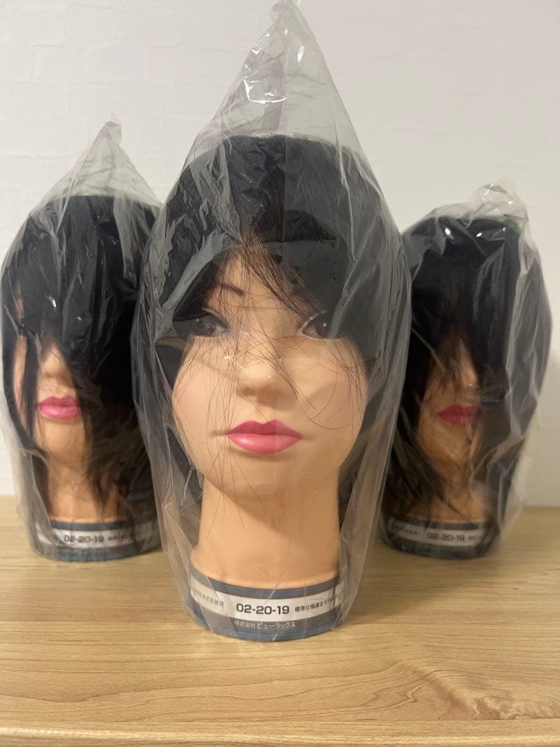 実技試験用カットウィッグ ビューラック02-20-19 新品未使用　3頭セット