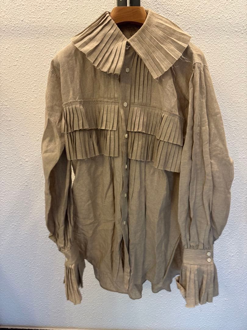 JUN MIKAMI リネンプリーツシャツ