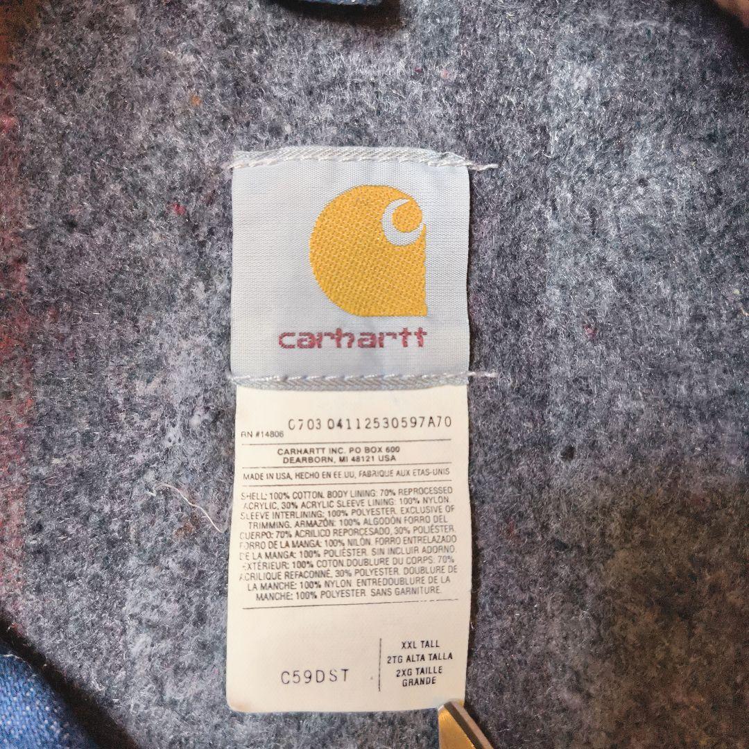 ​【美品/USA製】カーハート デニム チョアコート XXL-TALL 濃紺