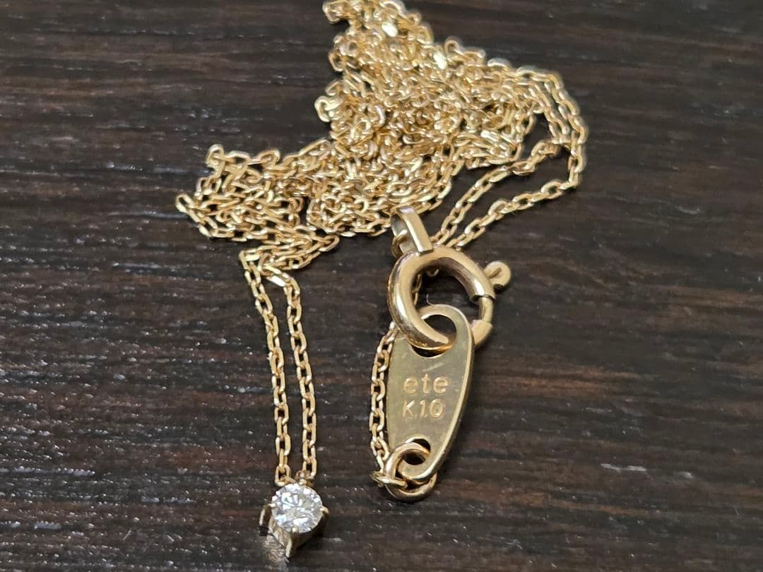 ete　K10　ダイヤモンド ネックレス