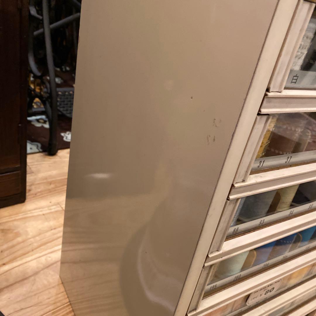 糸陳列棚　ハイ・スパン　糸ケース　収納棚　アンティーク　レトロ