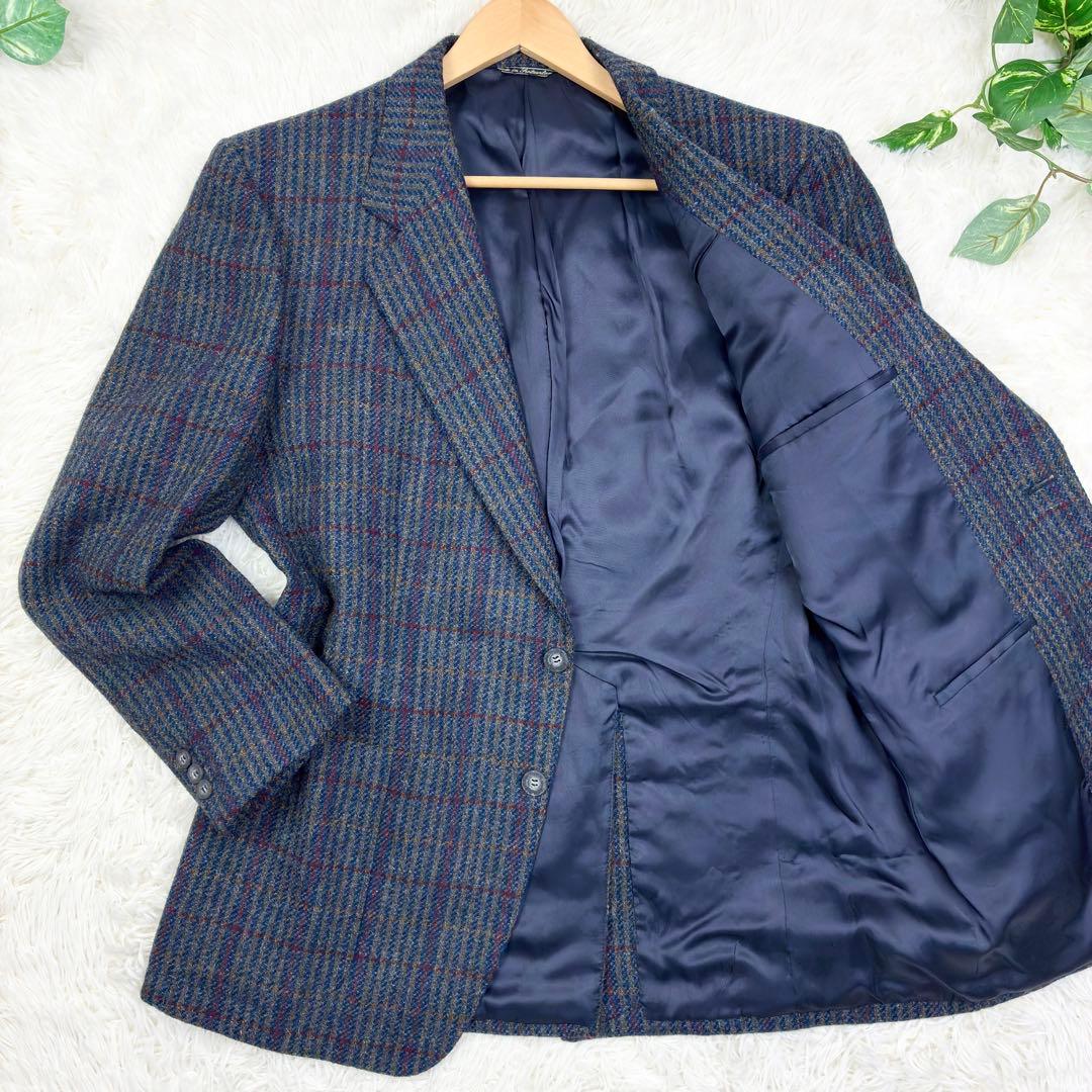 美品　エルメネジルドゼニア　ツイード　ウィンドウペンチェック　テーラード　2XL