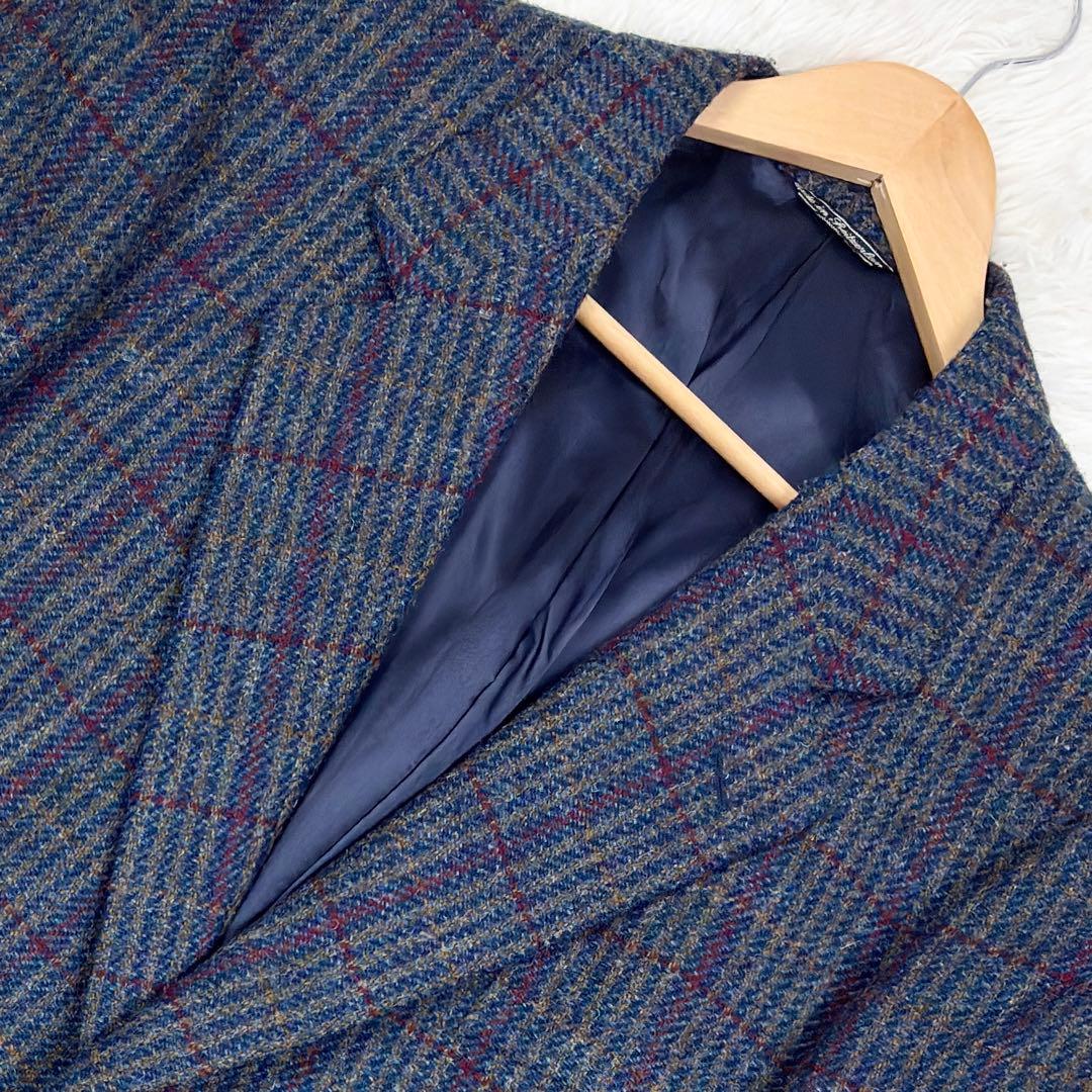 美品　エルメネジルドゼニア　ツイード　ウィンドウペンチェック　テーラード　2XL