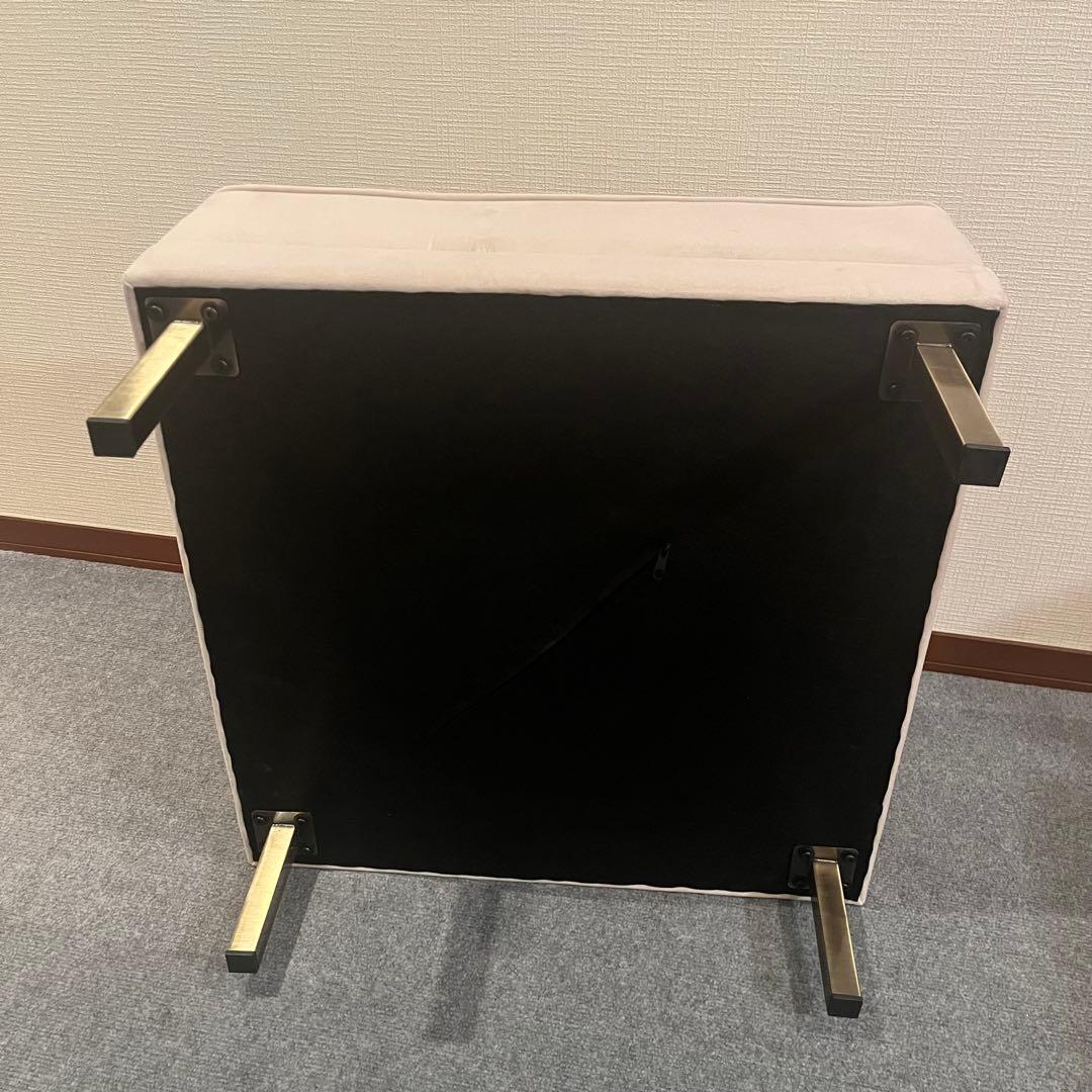 美品 ナチュラルベージュ オットマン スツール ロボット掃除機対応