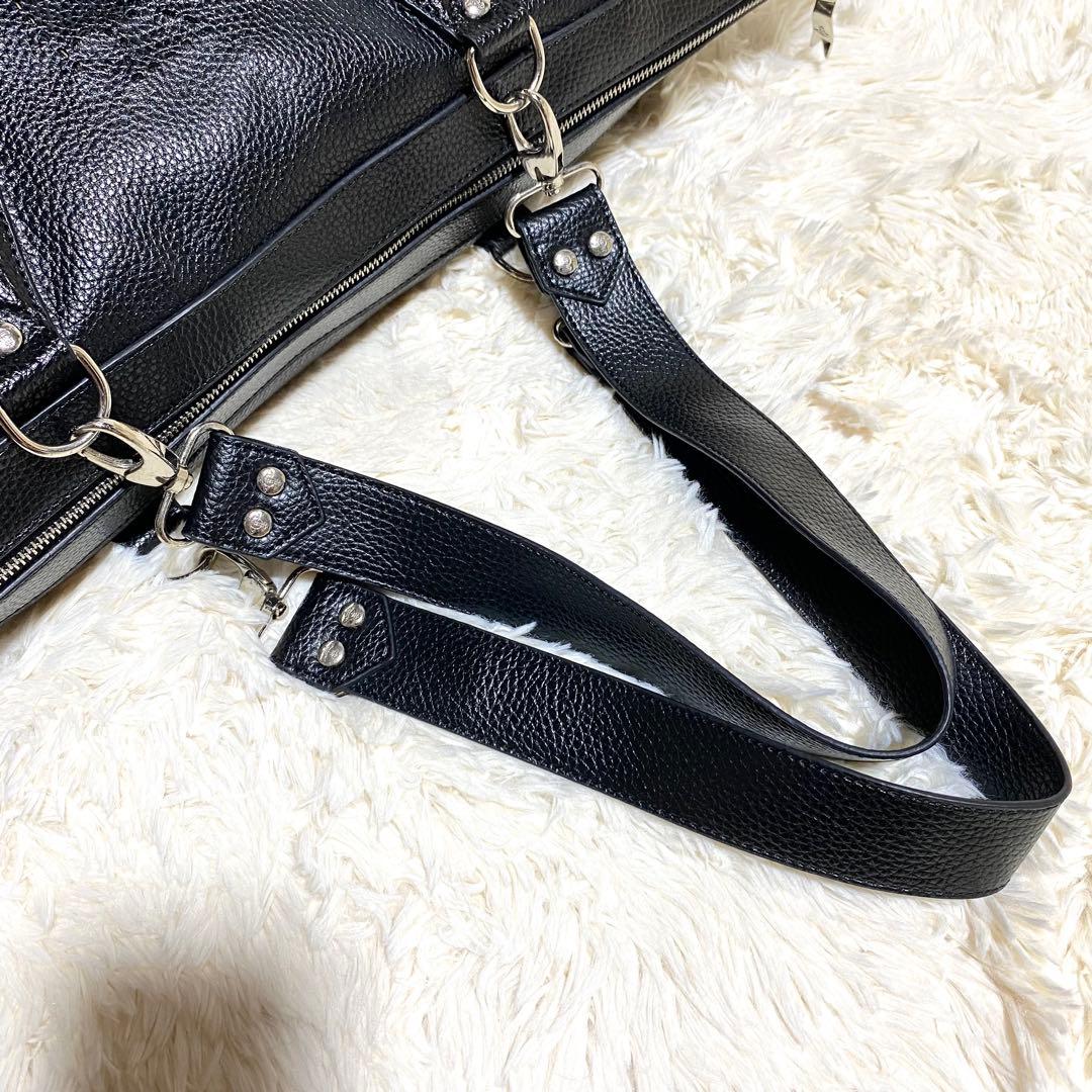 【希少】★ヴィヴィアンウエストウッド★レザーボストンバッグ★特大 黒 本革 変形
