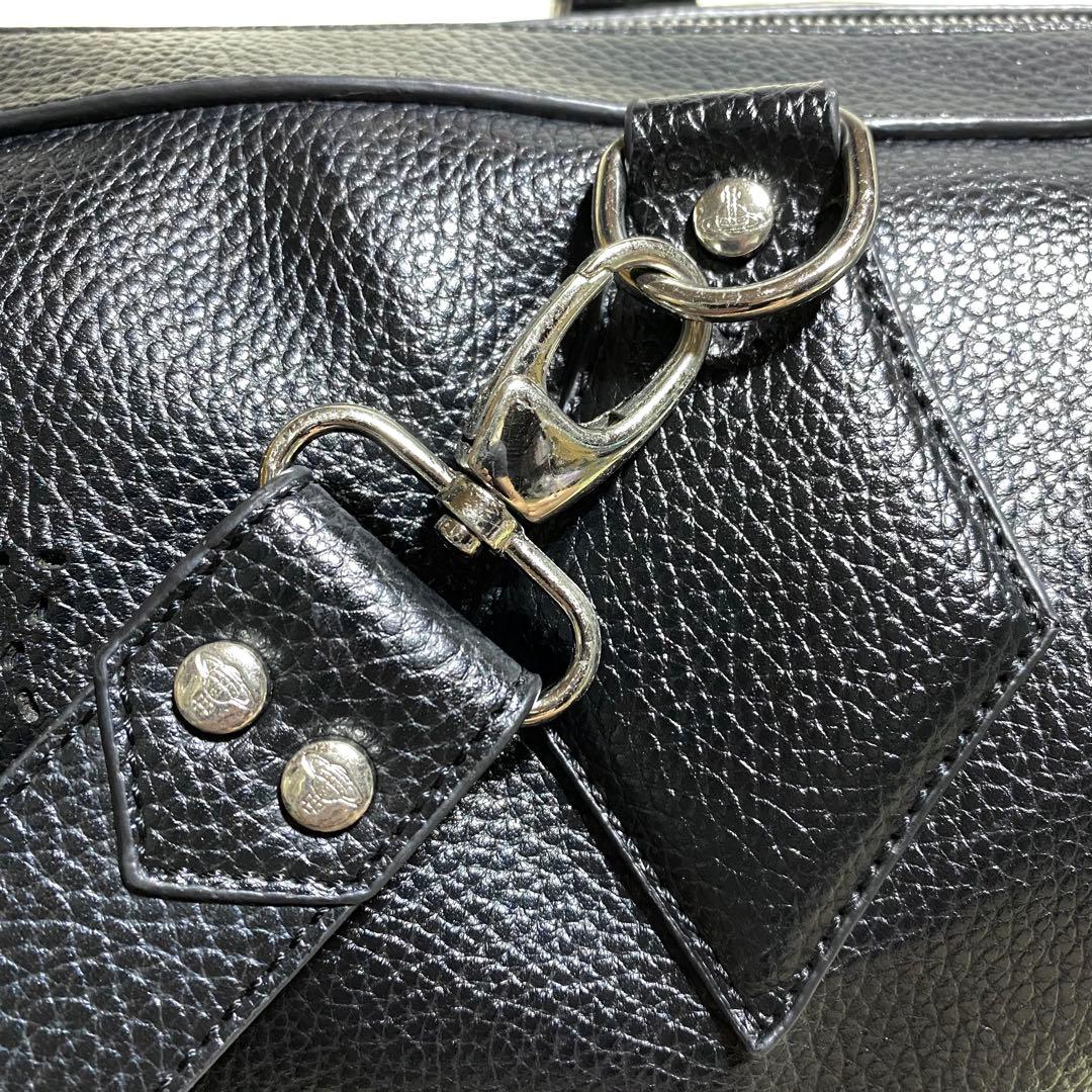 【希少】★ヴィヴィアンウエストウッド★レザーボストンバッグ★特大 黒 本革 変形