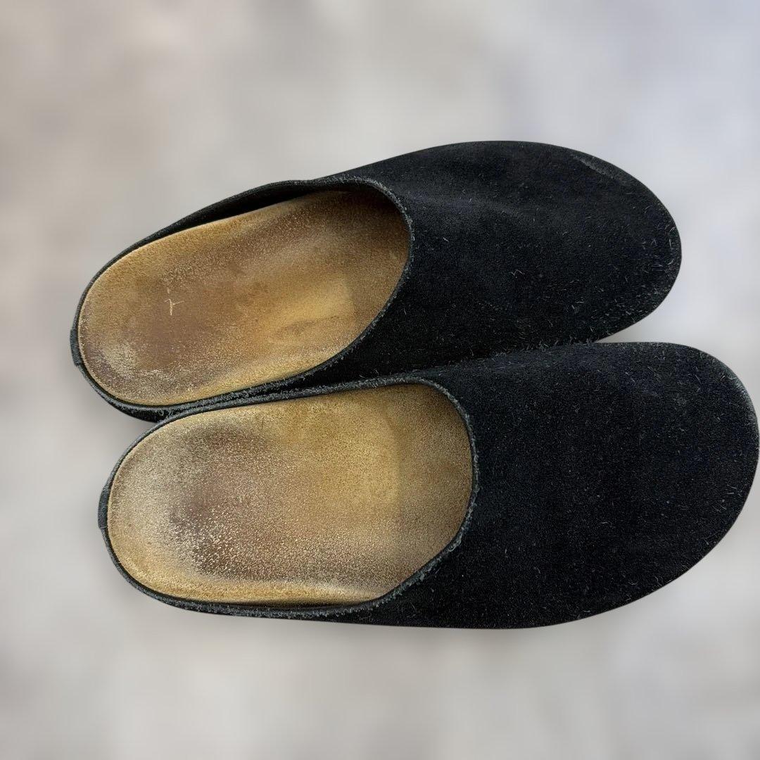 The Row 黒 スエード サボサンダル