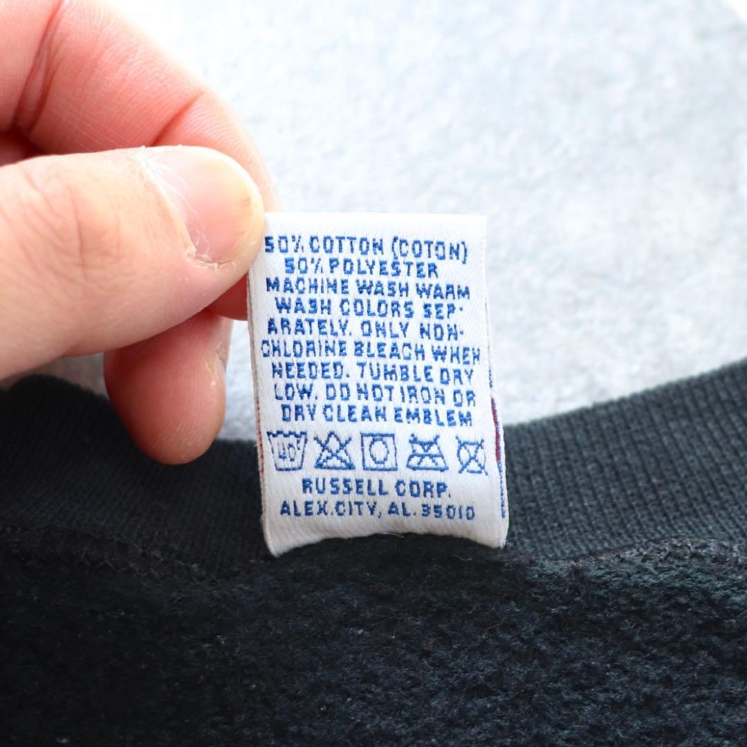 USA製 ブラック 90s Russell ラッセル スウェット 無地黒 XL