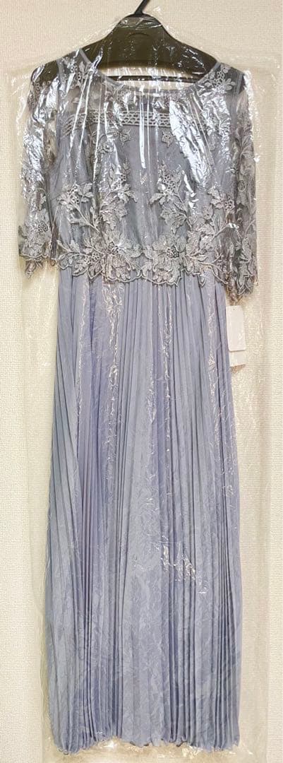 kana パーティードレス お呼ばれドレス オケージョン ブルーグレー プリーツ