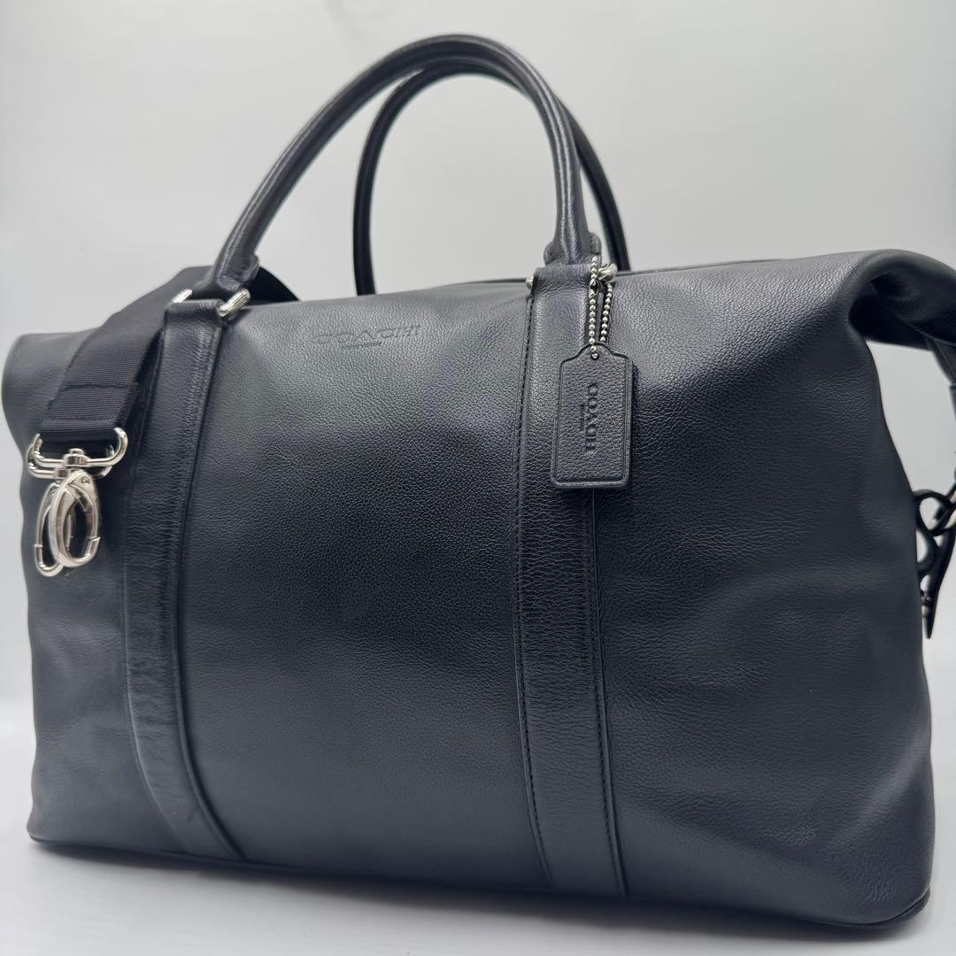 美品✨コーチ ボストンバッグ 2way 旅行 大容量 レザー ブラック