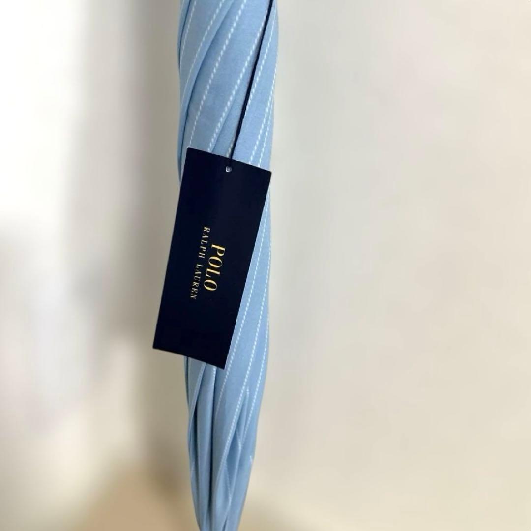 新品未使用タグ付）　ポロラルフローレン長傘　ロゴ刺繍スカイブルー60㎝