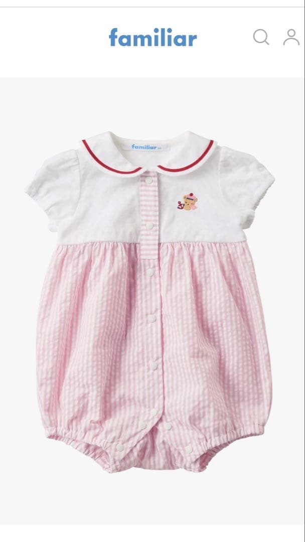 【未使用タグ付き】ファミリア　ロンパース　60cm