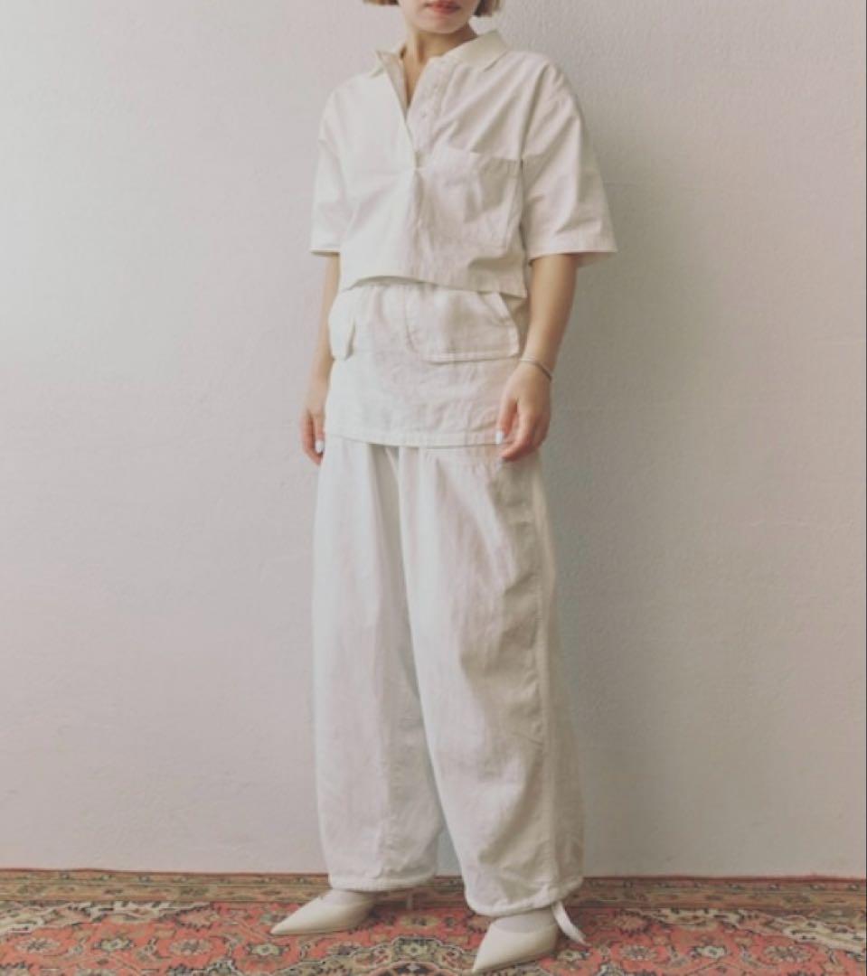 トップス papier Polo tee/white