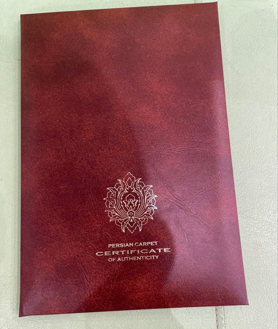 ペルシャ絨毯　手織り絵画絨毯　鑑定書付き　フレーム付き
