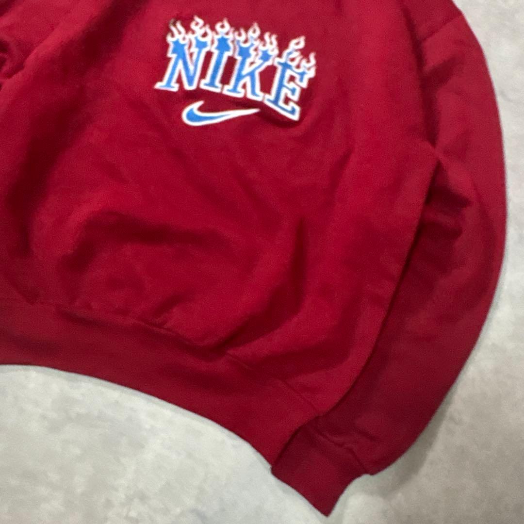 NIKE 90s スウェット トレーナー 刺繍ロゴ ファイヤーロゴ レッド L