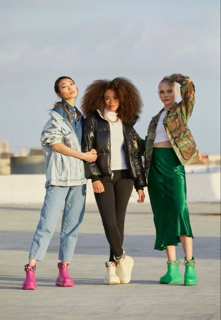 美品　crocs クラッシュブーツ　レインブーツ