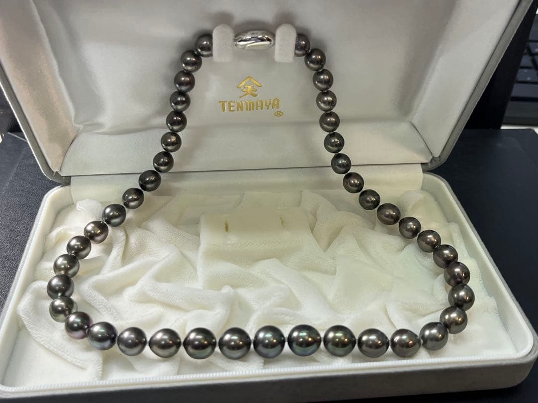 黒蝶真珠ネックレス　ブラックパール　8mm-10.5mm