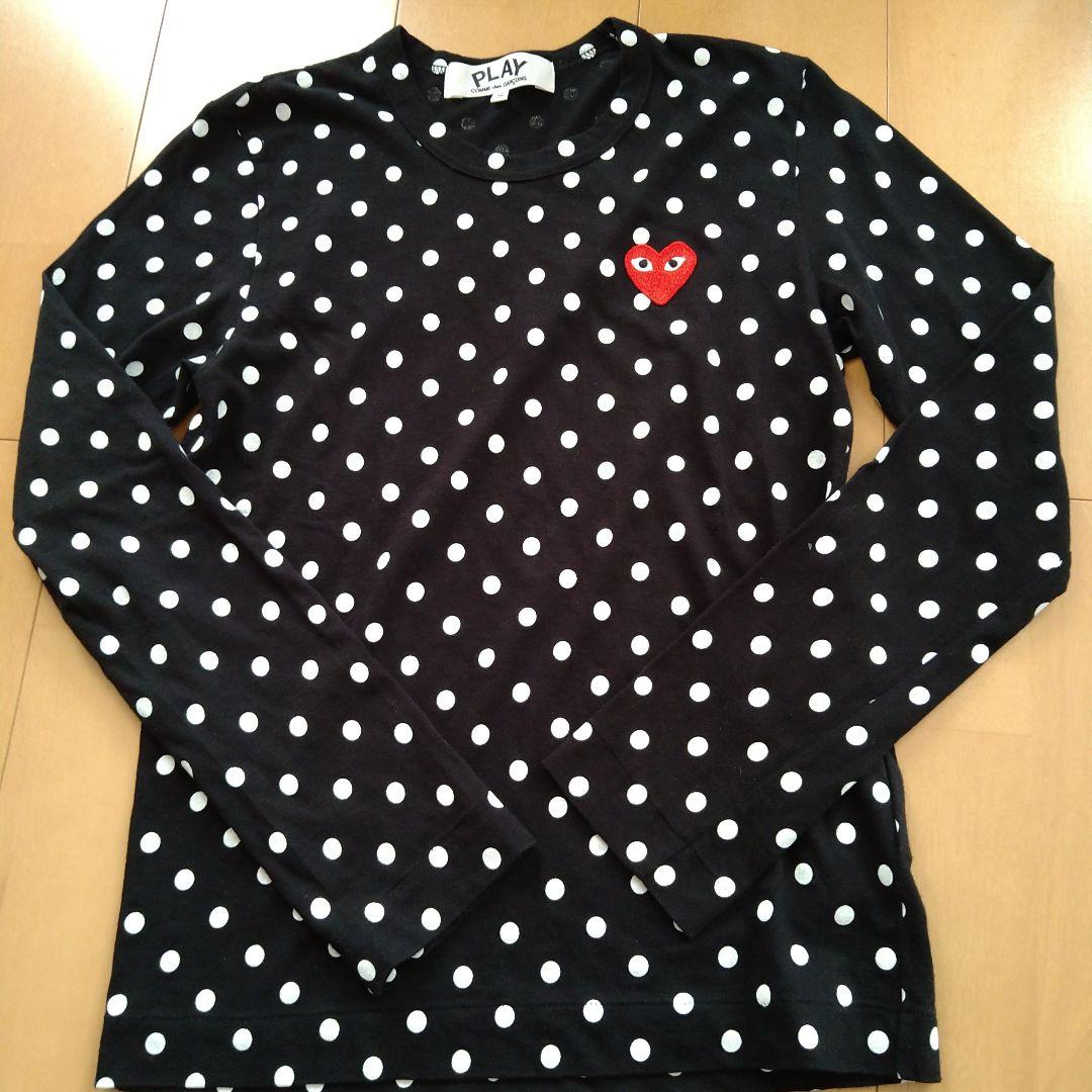 プレイコムデギャルソン　レディース　ドット　水玉　長袖Tシャツ
