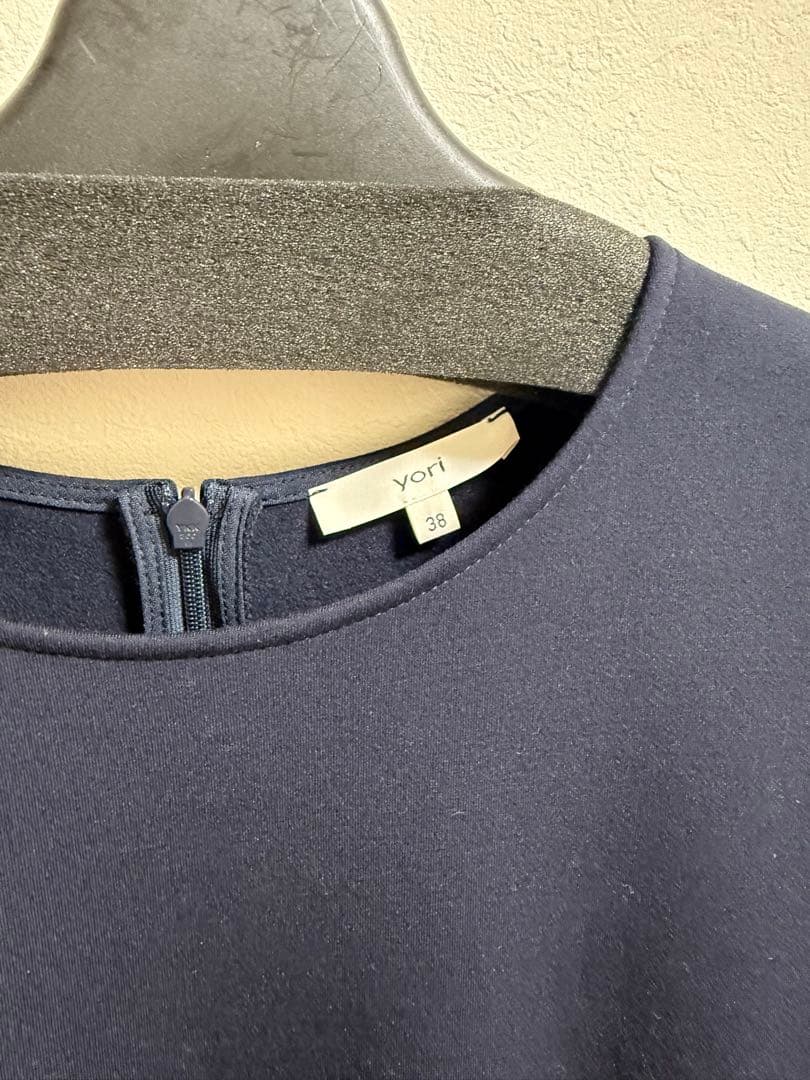 yoriぬくぬくティアードフリルブラウスネイビー38 2023AW