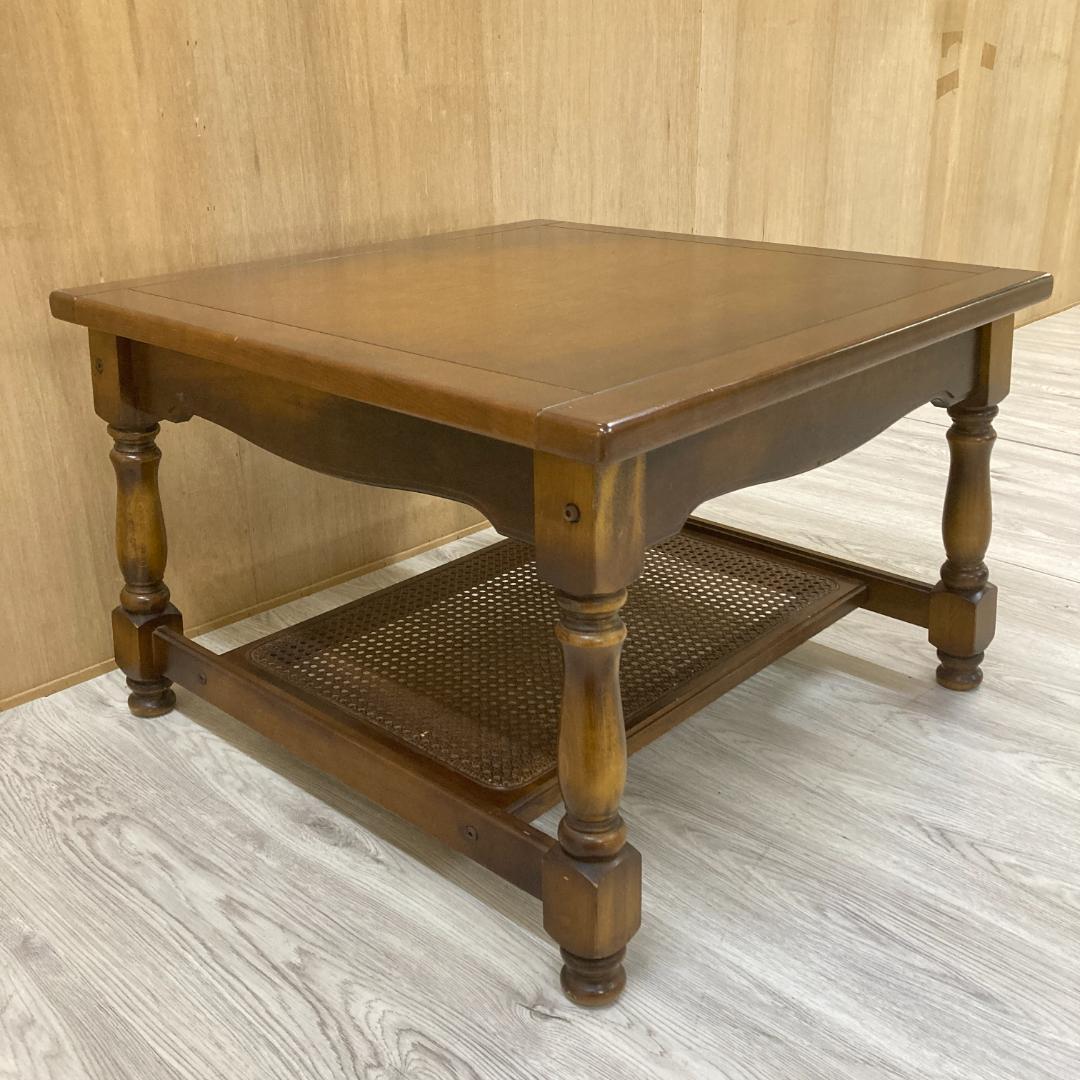 【カリモク】コロニアル　サイドテーブル　リビングテーブル　オールドカリモク　昭和