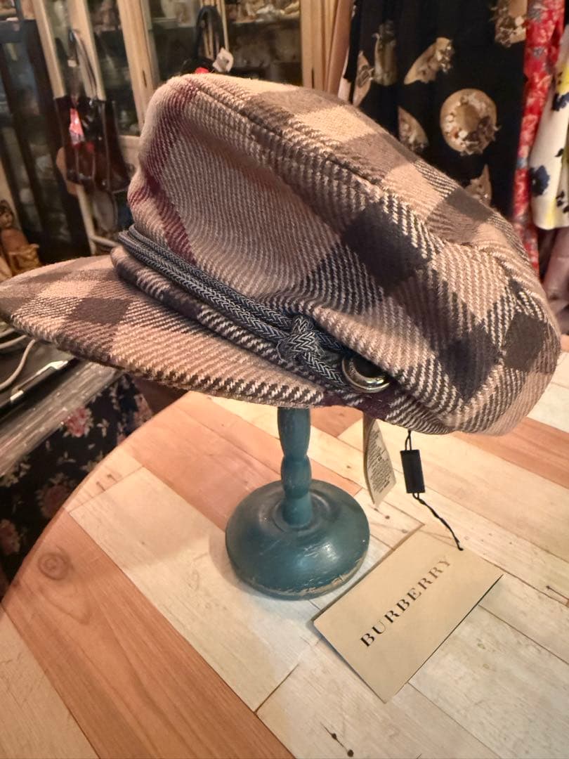 Burberry チェック柄 ベレー帽　M