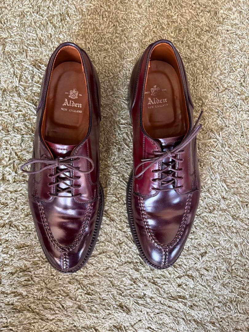 美品　Alden コードバン Uチップ　バーガンディー