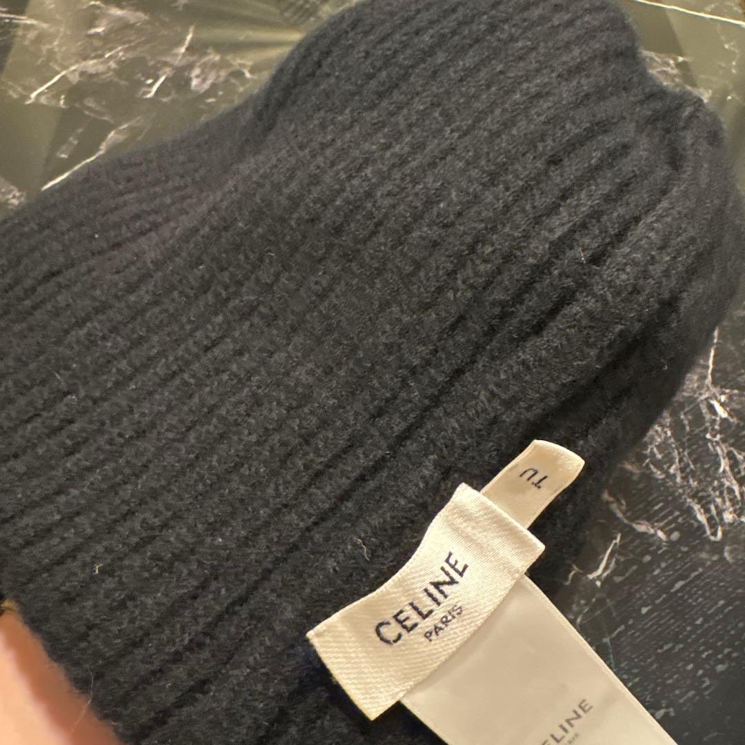 CELINE ブラック ニット帽 浅型