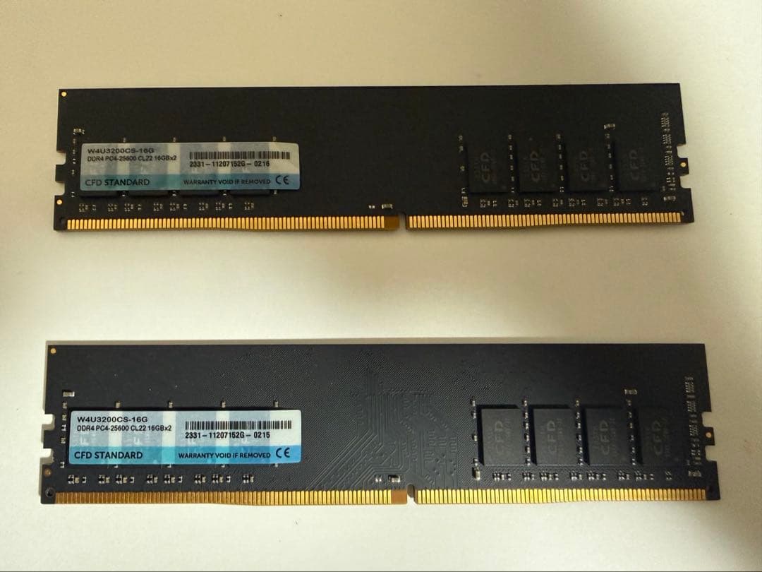 【デスクトップ用メモリ】 CFD DDR4-PC4-25600 16GB✖︎2
