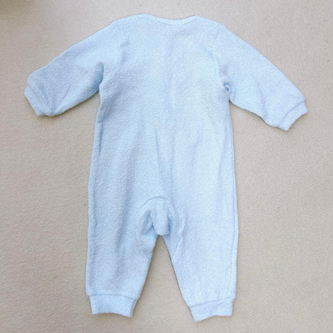 【タグ付き未使用】familiar ファミリア パイル地カバーオール 70 水色