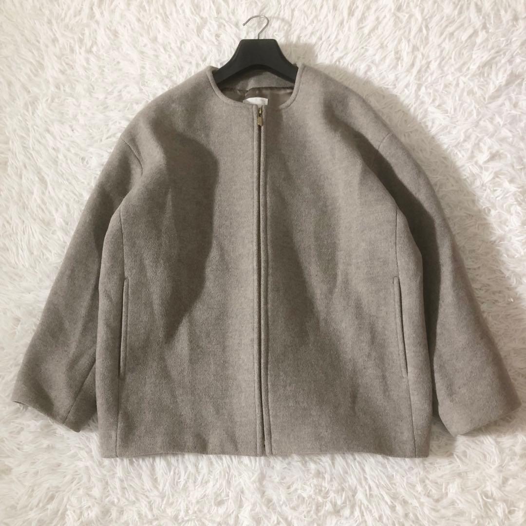 ノーブル MTRカラーレスジップショートコート カシミヤ ベージュ