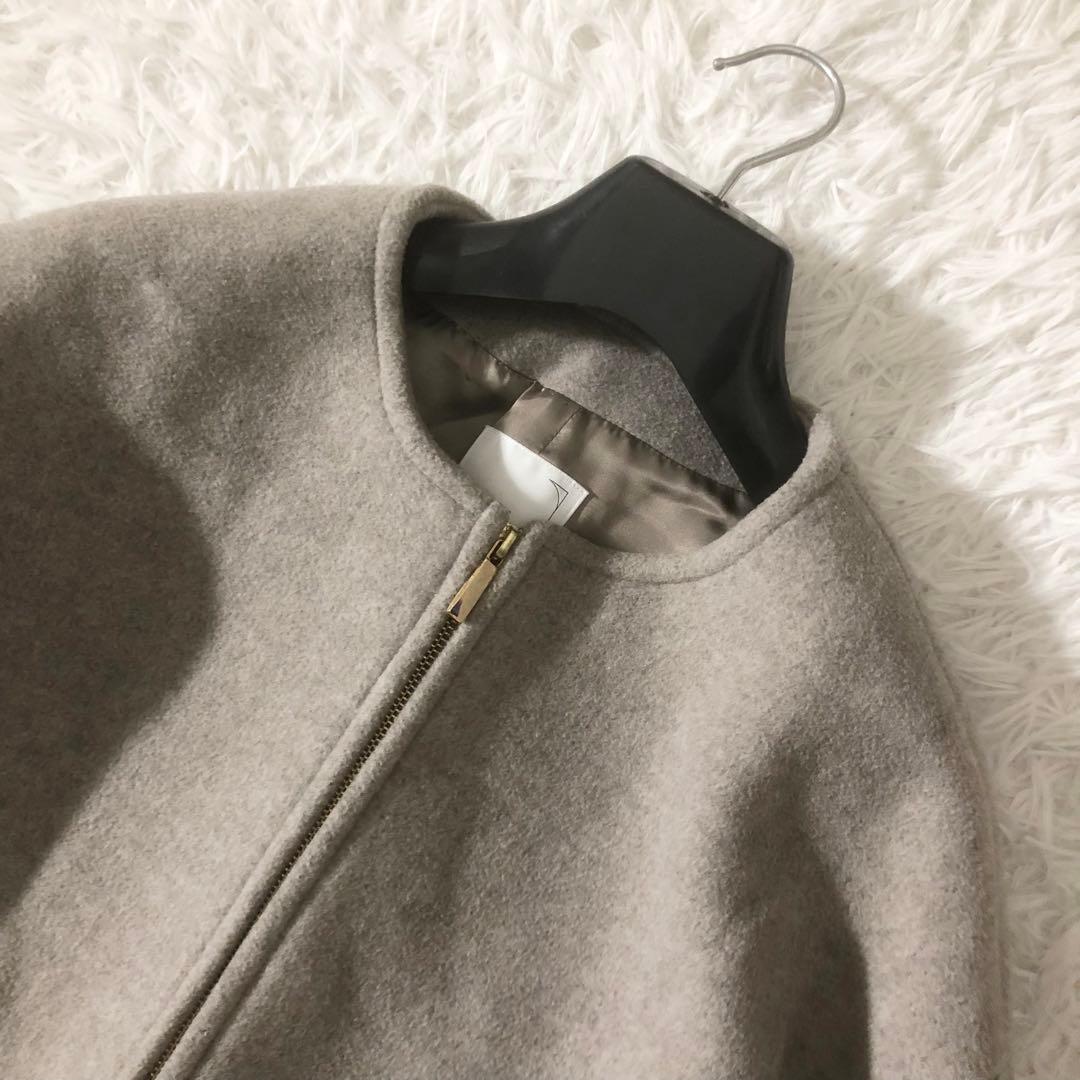 ノーブル MTRカラーレスジップショートコート カシミヤ ベージュ